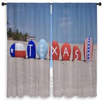 Texas, State Of USA On Colourful Stones Window Curtains 41538943