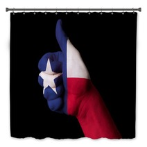 Texas Us State Flag Thumb Up Gesture For Excellence And Achievem Bath Decor 41308842