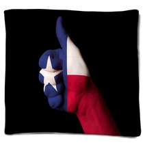Texas Us State Flag Thumb Up Gesture For Excellence And Achievem Blankets 41308842