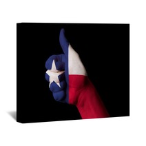 Texas Us State Flag Thumb Up Gesture For Excellence And Achievem Wall Art 41308842