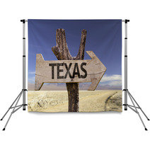 Texas Wooden Sign Isolated On Desert Background Backdrops 68685775