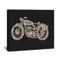 Text Filled Vintage Motorcycle Wall Art 56631104