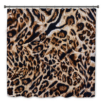Texture Of Print Fabric Striped Leopard Bath Decor 72929024