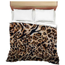 Texture Of Print Fabric Striped Leopard Bedding 72929024