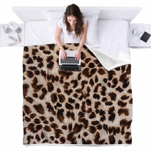 Texture Of Print Fabric Striped Leopard Blankets 79496236