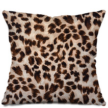 Texture Of Print Fabric Striped Leopard Pillows 79496236