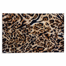 Texture Of Print Fabric Striped Leopard Rugs 72929024