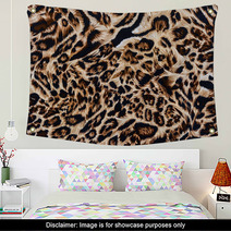 Texture Of Print Fabric Striped Leopard Wall Art 72929024