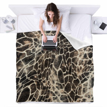 Texture Of Print Fabric Stripes Giraffe Blankets 74587304