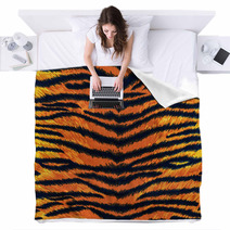 Texture Of Tiger Fabric Stripes Blankets 68171830
