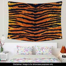 Texture Of Tiger Fabric Stripes Wall Art 68171830