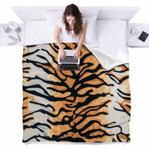 Texture Of Tiger Leather Blankets 66262125