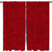 Texture Series - Red Velvet Window Curtains 100281