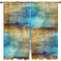 Texture Watercolor Brown, Blue Seamless Window Curtains 59172580
