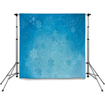 Textured Winter Snowflake Backgroud With Swirls. Backdrops 68135268