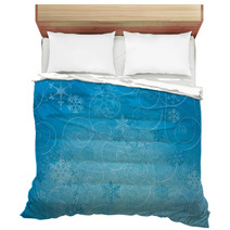 Textured Winter Snowflake Backgroud With Swirls. Bedding 68135268