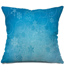 Textured Winter Snowflake Backgroud With Swirls. Pillows 68135268