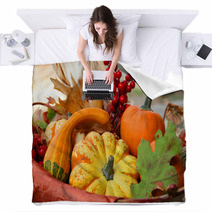 Thanksgiving Harvest Basket Blankets 4637865