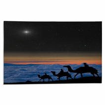 The 3 Wise Men Follow Christmas Star Over The Mountains. Rugs 66941769
