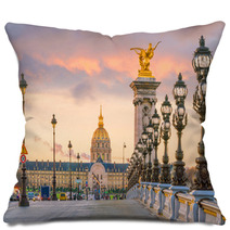 The Alexander Iii Bridge Across Seine River In Paris Pillows 184443403