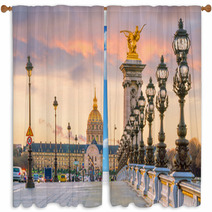 The Alexander Iii Bridge Across Seine River In Paris Window Curtains 184443403