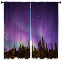 The Amazing Night Skies Over Yellowknife Northwest Territories Of Canada Putting On An Aurora Borealis Show Window Curtains 98360236