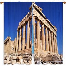 The Ancient Parthenon, The Acropolis, Athens, Greece Window Curtains 57594287
