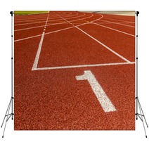 The Beginning Of The Athletics Track. The Start Of The Athletics Backdrops 66447769