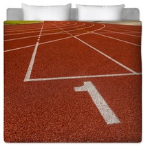 The Beginning Of The Athletics Track. The Start Of The Athletics Bedding 66447769