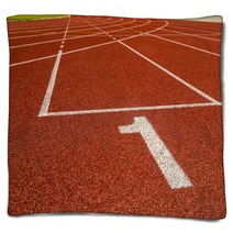 The Beginning Of The Athletics Track. The Start Of The Athletics Blankets 66447769