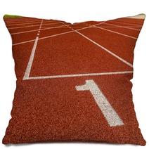 The Beginning Of The Athletics Track. The Start Of The Athletics Pillows 66447769