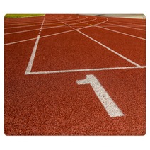 The Beginning Of The Athletics Track. The Start Of The Athletics Rugs 66447769