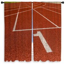 The Beginning Of The Athletics Track. The Start Of The Athletics Window Curtains 66447769