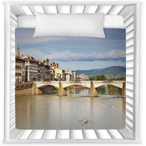 The Bridge Of Santa Trinita Over The Arno River In Florence Nursery Decor 68475317