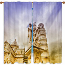 The Cathedral And Leaning Tower In Pisa Window Curtains 65730003