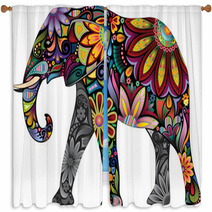 The Cheerful Elephant Window Curtains 59359822