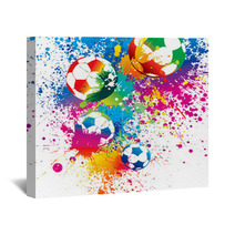 The Colorful Footballs On A White Background Wall Art 27637564