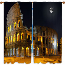 The Colosseum, Rome.  Night View Window Curtains 34411924