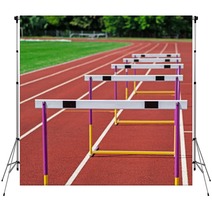 The Concept Of Sport - The Barriers On The Treadmill Stadium. Backdrops 56773912