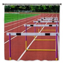 The Concept Of Sport - The Barriers On The Treadmill Stadium. Bath Decor 56773912