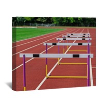 The Concept Of Sport - The Barriers On The Treadmill Stadium. Wall Art 56773912