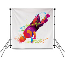The Dancing Boy With Colorful Spots And Splashes. Vector Backdrops 35744565