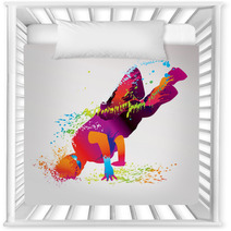 The Dancing Boy With Colorful Spots And Splashes. Vector Nursery Decor 35744565