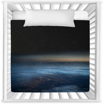 The Earth At Night. City Lights Below The Clouds, Stars Above. Nursery Decor 61437052