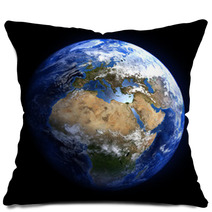 The Earth From Space Showing Europe And Africa Pillows 61430204