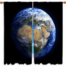 The Earth From Space Showing Europe And Africa Window Curtains 61430204