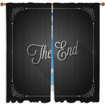 The End Sign Movie Ending Frame Window Curtains 56970794