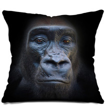 The Evil Eyes In The Night The Gorilla Portrait Pillows 54900385