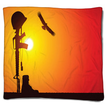 The Fallen Soldier Battle Cross Blankets 21384698