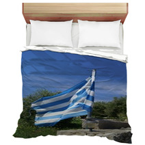 The Flag Of Greece. Greek Flag Bedding 64727994